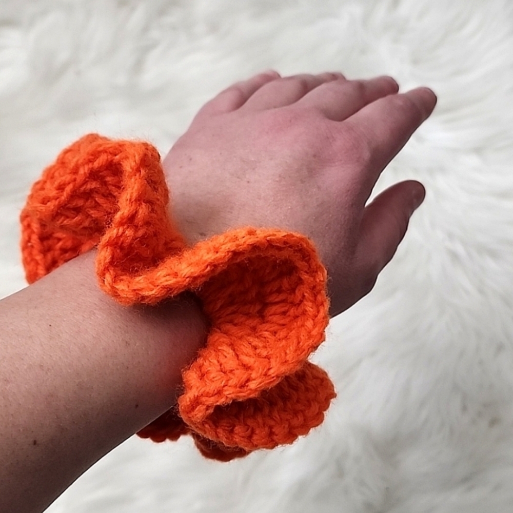 Handmade Textured Crocheted Scrunchies Ponytail Holder Hair Tie Set Of 4 - New - Picture 11 of 11